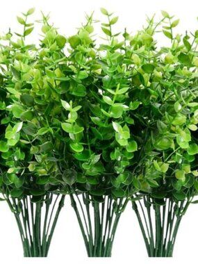 9 Bundles Fake Plants Artificial Boxwood Greenery 63 Stems Fade Resistant Faux